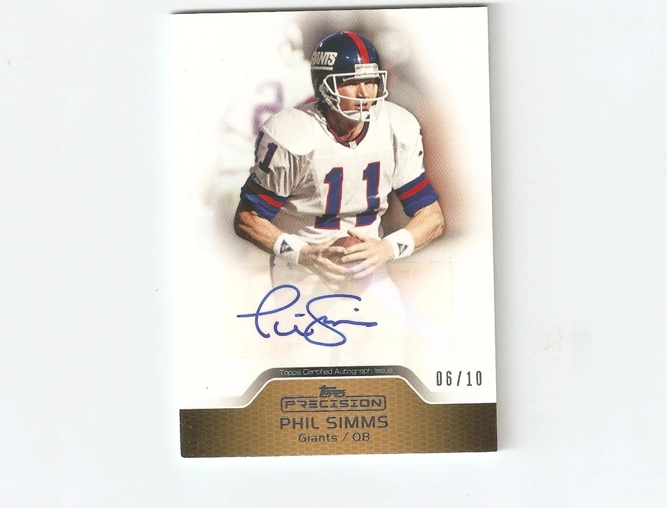 2011 Topps Precision Phil SIMMS Gold Auto 6/10   GIANTS - Image 1 of 1