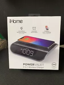 iHome Wireless Charger with Alarm Clock and USB Charger Power Valet Never Used - Picture 1 of 7