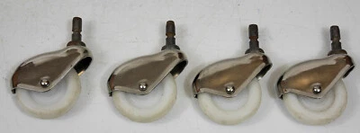 4 ancienne roue roulette fer et plastique meuble 1970-80 - Photo 1/3