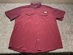 Magellan Fishing Shirt Mens 3XL Maroon Vented Button Up A&M Aggies Color - Picture 1 of 10