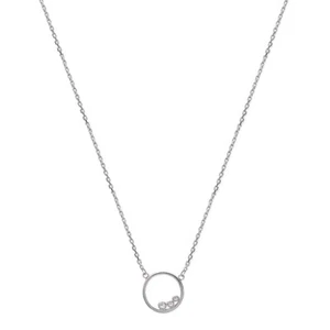 KBC - Halskette 925 Silber rhodiniert Kreis mit 3 runden Zirkonia geschlossen besetzt - Bild 1 von 4