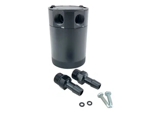 JDM Turbo Universal Compact Baffled 2 Port Oil Catch Can Tank Air Oil Separator - Bild 1 von 3