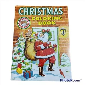 Vintage Christmas Coloring Book Kids Santa NEW Unused - Picture 1 of 5