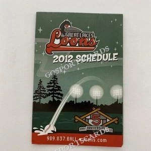 2012 Great Lakes Loons calendario de bolsillo Dodgers ligas menores quinto béisbol - Imagen 1 de 2