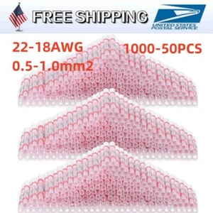 1000-50x Rot 22-18 AWG Dichtung Lötmuffe Klemmen Schrumpf Draht Verbinder - Bild 1 von 8