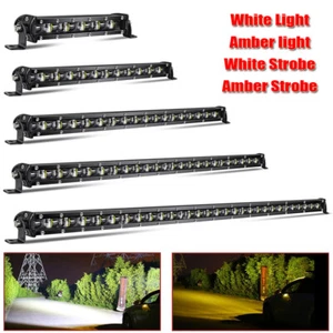 8/14/20/32'' White Amber Dual Color Changing LED Light Bar Offroad 6 modes - Picture 1 of 16