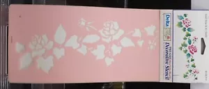 Delta Schablone Magic "Kleine Rose & Efeu Bordüre" Deko Schablone 5,25" x 13" - Bild 1 von 3