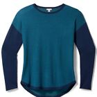 NWT $105 SMARTWOOL Shadow Pine Colorblock Crew Sweater Marino Wool XS