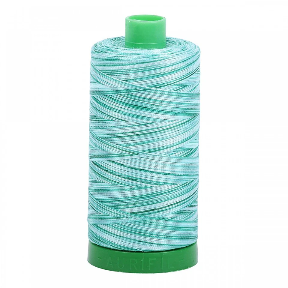 A1140-4662 Mako Cotton Embroidery Thread 40wt 1094yds Variegated Green - Image 1 of 1