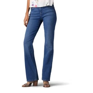 Lee Ultra Lux Comfort Flex Motion Bootcut Jeans Womens 10 Long Blue Stretch NEW - Picture 1 of 11