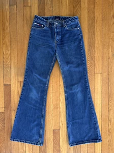 Vintage Y2k Tommy Hilfiger Jeans 28 30 Flared Bootcut Bell Bottom Low Rise 0 2 4 - Picture 1 of 10