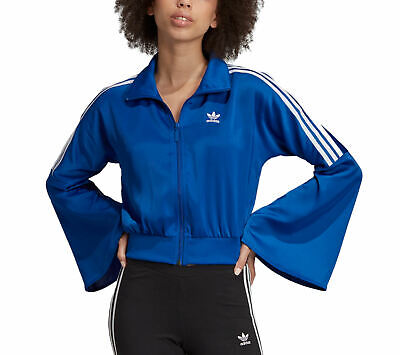 Adidas Originals Women's Satin Bell Sleeve Track Top Blue Bellista Jacket • 54.02€