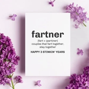 Funny 3rd Anniversary Card, Card For Boyfriend, Girlfriend, wife, husband. - Picture 1 of 5