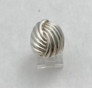 Vintage TH 925 Sterling Silver Modernist Ribbed Ring Size 4.5 - Picture 1 of 7