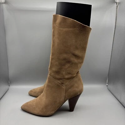 Steve Madden Boots Women’s Size 5.5 M Rein Tan Suede Leather Mid Calf Fashion - Image 1 of 4