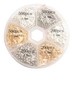 2100PCS/Box Mixed Colors Metal Spacer Beads2.4mm and 3.2mm  for Jewelry Making  - Picture 1 of 5