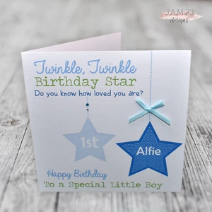Personalised 1st Birthday Card Boys Grandson Son Nephew - Picture 1 of 9