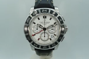 CARL F BUCHERER PATRAVI TRAVELGRAPH CHRONOGRAPH GMT SWISS 42MM - Picture 1 of 9