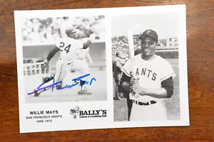 WILLIE MAYS - BALLY'S CASINO RESORT 5X7 AUTOGRAPHED POST CARD - Picture 1 of 2