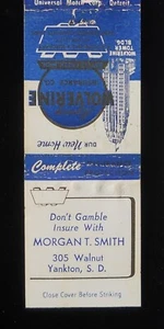 Morgan T. Smith Wolverine Insurnace Battle Creek MI 305 Walnut Yankton SD años 60 - Imagen 1 de 2