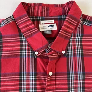 Old Navy rot kariertes XXL klassisches geknöpftes Herrenhemd langarm 0010 - Bild 1 von 11