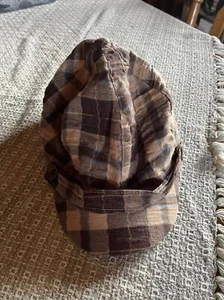 D&Y Newsboy hat Cabbie Brown Plaid Cotton Cap One Size - Picture 1 of 4