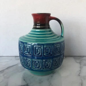 VASO BROCCA BROCCA ceramica artistica GERMANIA OCCIDENTALE vintage CERAMICA BAIA? 804/15 Scheurich? - Foto 1 di 5