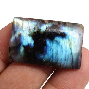 41.05 Cts Natural Multi Blue Fire Labradorite Rectangle Cabochon Loose Gemstone - Picture 1 of 3