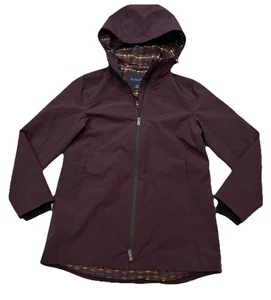 Pendleton Sonoma Waterproof Rain Coat Jacket Zip Hooded Eggplant Womens XS - Picture 1 of 9