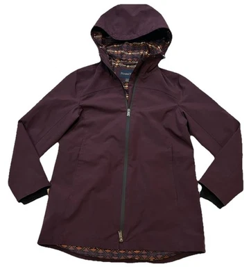 Pendleton Sonoma Waterproof Rain Coat Jacket Zip Hooded Eggplant Womens XS - Image 1 of 4