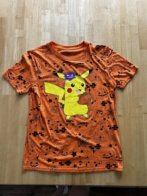 2023 Unisex Niños Pokemon Naranja Pikachu Calabaza Halloween Camiseta XL Foto 1 de 4