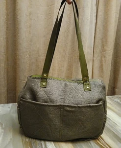 New Diamond print Argyle Shoulder Bag Purse Olive Green Tote Carryall Fashion - Picture 1 of 8