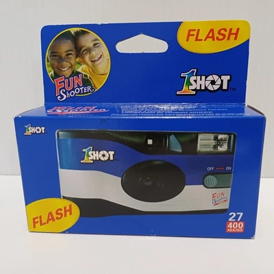 1SHOT Fun Shooter Flash ISO 400 35mm Exposure Single Use Film Camera Disposable - Image 1 of 4