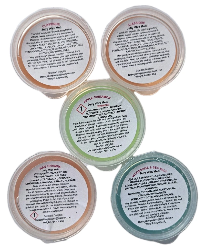 Mix of 5 - Gel Wax Melts - HIGHLY SCENTED - Jelly Wax Melts - Image 1 of 1