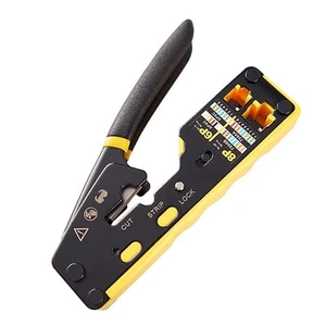 RJ45 Pass Through Crimp Tool per Connettore Modulare Cat5 Cat6 Ethernet Cri1320 - Photo 1/1