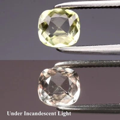 💎 0,47 quilates 4,7 x 4,5 mm VS cojín cambio de color natural diáspora - piedra preciosa de pavo Foto 1 de 4