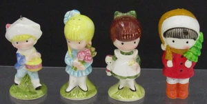 4 Porcelain Boy Girl Figurine Ornament Wolfpit Joan Walsh Anglund Lot 1974 1975 - Picture 1 of 12