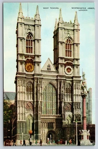 Cartolina Inghilterra Londra Westminster Abbazia West Towers - Foto 1 di 2