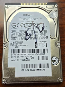 Hitachi IC25N020ATCS04-0 20GB ATA/IDE 2.5" HDD USED AS-IS - Picture 1 of 1