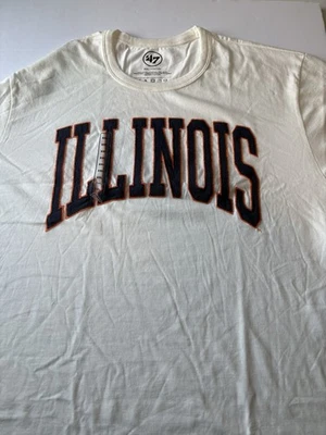 Camiseta blanca 47 Brand Illinois Fighting Illini XXL 100 % algodón nueva con etiquetas $50 Foto 1 de 4