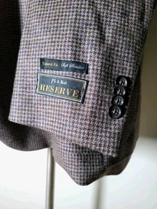 50R blue Brown Melange Lanificio wool Flannel Tweed Coat Blazer Jacket Jos bank - Picture 1 of 12