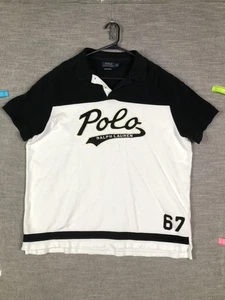 Polo Ralph Lauren Polo Para Hombres 2XL Negro Blanco Personalizado Calce Ajustado 67 Apliques - Imagen 1 de 10