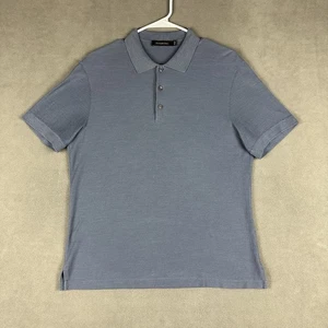 Camisa Ermenegildo Zegna Para Hombres Pequeña Azul Piqué Manga Corta Polo Algodón Diseñador - Imagen 1 de 12