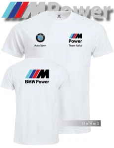 T Shirt Printed Bmw MPower Motobike Racing Auto Sport Team Italia Cotone col B - Imagen 1 de 8