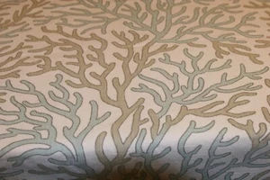 Scott Living "Reef Harbor" Fabric Remnant 55" x 60" Cotton/Linen blend Blue Aqua - Picture 1 of 4