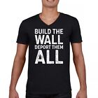 Build The Wall Deport Them All Trump 2024 V Neck T Shirt Immigration Maga Tee