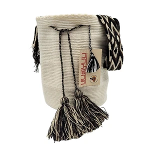 Neu mit Etikett 🇨🇴 kolumbianische große handgefertigte Wayuu Mochila Tasche solide lässig Top Qualität - Bild 1 von 8