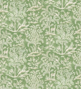Nina Campbell/Osborne & Little Fabric 'FORET' 2.8 METRES GREEN (03) Linen Blend - Picture 1 of 6