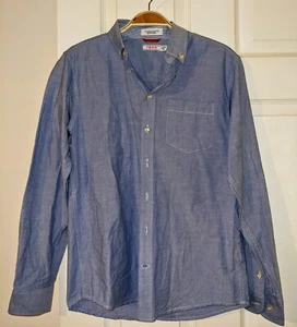 Boys Izod Size L 14-16 Regular Button Up Shirt Light Blue L/S Denim - Picture 1 of 4
