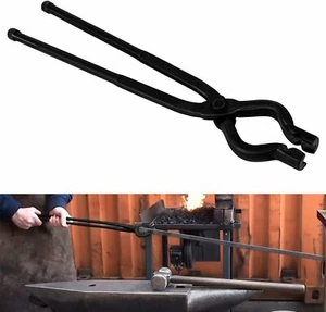 17" Better Forge Tongs Knife Making V-Bit Bolt Blacksmith Tongs Wolf Jaw Tongs - Picture 1 of 7